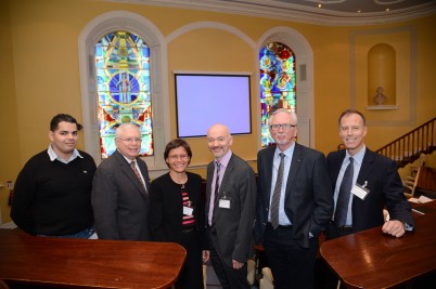 Pictured (l-r) are Dr. Karim Bouzarki, University of Geneva, Prof. Louis Phillipson, University of Chicago, Dr. Miriam Coup, Universite Libre de Bruxelles, Prof. Seamus Sreenan, RCSI, Prof. Hening Beck-Nielsen, University of Southern Denmark, Odense and Prof.Frederik Karpe, Oxford Centre for Diabetes, Endocrinology & Metabolism.