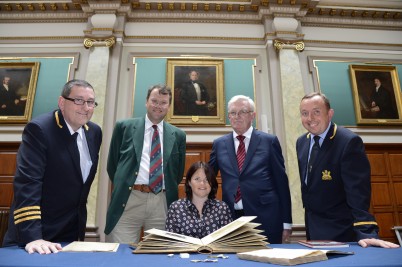 Pictured (l-r) is Frank Donegan, Head Porter, RCSI; Prof Clive Lee, Head of Department of Anatomy, RCSI; Meadhbh Murphy, Archivist, Mercer Library; Mr Joe Duignan, retired Consultant Surgeon; and Bryan Sheils, Deputy Head Porter, RCSI. RCSI (Royal College of Surgeons in Ireland) will run a series of historic public talks and tours of the main building at St. Stephen's Green as part of National Heritage Week this August. On each night from 27-29th August, RCSI will host a lecture that highlight's different aspects of the College's illustrious heritage. The topics of these lectures, to be held in the Albert Lecture Theatre on each evening at 6pm, will be"Beguiling and Brilliant: The Medics of RCSI" by Meadhbh Murphy, Archivist at the RCSI Mercer Library (on Wednesday 27th August); "The Role of Surgeons in World War I" by Mr Joe Duignan, retired Consultant Surgeon and former member of the RCSI Council (on Thursday 28th August); and "Surgeons' Halls" by Professor Clive Lee, Head of RCSI Department of Anatomy (on Friday 29th August). The historic tours of RCSI, which take place at 11am and 4pm on each day, will be led by Head and Deputy Head Porters, Frank Donegan and Bryan Sheils. During the tour attendees will learn the history of the College, the local area and the part it has played in Irish history including when the building was seized by rebels led by James Mallin and Constance Markievicz during the 1916 Easter Rising. Register now at www.rcsi.ie/heritageweek2014