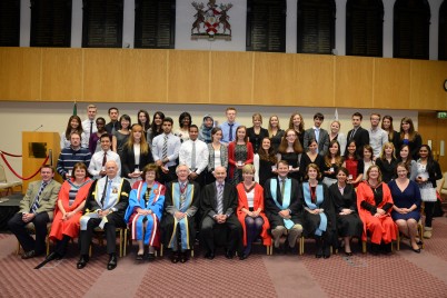 Pictured at the White Coat Ceremony in RCSI, on 1st October, are all of the medal winners with RCSI staff. The annual White Coat Ceremony, held in conjunction with the Undergraduate Prize-Giving Ceremony, was held in the Exam Hall. The evening also comprised of an awards ceremony for students from Foundation Year through to Senior Cycle in RCSI who achieved excellence to date, together with some short presentations by students, the Dean and members of Faculty.