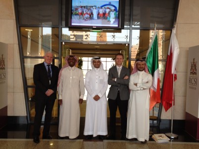 Pictured (l-r) at a visit to RCSI Bahrain from King Fahad Specialist Hospital, Dammam is Mr. Eunan Friel, Managing Director of Surgical Affairs, RCSI; Dr Abdulrahman Housawi MD, Director for Training Administration, King Fahad Specialist Hospital – Dammam; Dr. Al Hassan Naamy MD, Consultant Colorectal Surgery and Head of Colorectal Section, King Fahad Specialist Hospital – Dammam; Mr. Paul Nolan Associate Director of International Programmes, RCSI; and Dr Mansour Tawfeeq MD, FRCSC, Head of Paediatric Surgery Department and Director of Surgery Residency Programmes, King Fahad Specialist Hospital – Dammam. 