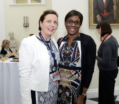 Pictured (l-r) are Ms Síbeal Carolan, Programme Director RCSI Institute of Leadership and Dr.Gozie Offiah, RCSI / Dublin North East Intern Lecturer following Mr. Jimmy Sheehan's  lecture entitled ‘Leadership Lessons in Healthcare’ which took place on 14th May as part of the RCSI Institute of Leadership Lecture Series. 