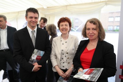 Pictured (l-r) at the Laying of the Foundation Stone of the RCSI New Academic and Educational Building is Dr Marc Devocelle, Pharmaceutical & Medicinal Chemistry; Dr Helen McVeigh, School of Postgraduate Studies; and Prof Teresa Pawlikowska, HPEC.