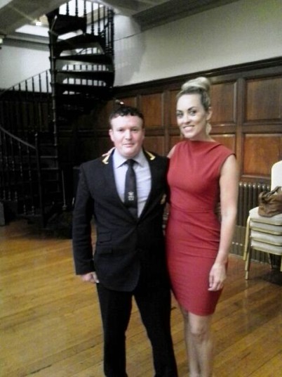 Pictured (l-r) at the Beautiful After Breast Cancer meeting in the College Hall, RCSI is RCSI Porter Philip Redmond and RTE presenter, Kathryn Thomas