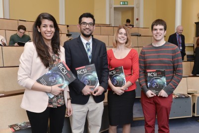 Pictured (l-r) at the launch of the 2016 RCSIsmj (Student Medical Journal) is the editorial team of Natalie Achamallah, Mohit Butaney, Jenna Geers and Corey Nixon. The SMJ features articles on topics such as medicine in space, genome sequencing and barriers to successful smoking interventions, to name but a few. RCSIsmj is a multidisciplinary publication which includes articles and submissions from medical, physiotherapy, and pharmacy students. The articles range from original research, audits, and special interest pieces to the publication of abstracts, case reports, and elective reviews. Read more at http://bit.ly/RCSIsmj16