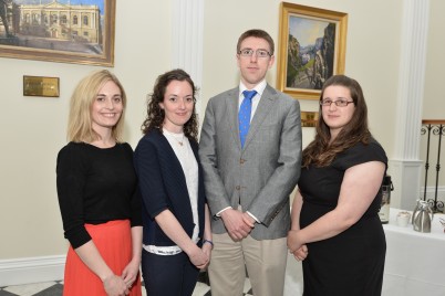 Pictured (l-r) are some of the new MD students recruited under RCSI’s Strategic Academic Recruitment (StAR) Programme, Dr Kirstyn James, Dr Claire Kennedy, Dr Oliver McElvaney and Dr Carmel Curran. RCSI and the Hermitage Medical Clinic welcomed it’s the first group of MD students to be appointed under RCSI’s StAR (Strategic Academic Recruitment) Programme at an event in RCSI on 16th May. RCSI’s StARProgramme aims to support clinical research, strengthen translational research and greatly benefit the RCSI Hospitals Group and the Hermitage Medical Clinic while contributing to improving the quality of patient care. These MD students will benefit from protected research time with little clinical and teaching responsibilities in order to concentrate on producing high quality, relevant research.