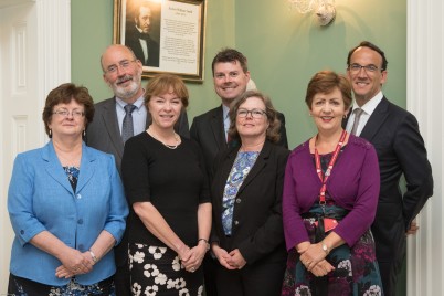 RCSI is leading the way in developing the career role of Physician Associate in Ireland. Professor David Kuhns has been the key consultant for us from the US over a number of years as we developed our programme. He brought valuable experience from his role at Wake Forest University (North Carolina) and from start-up experiences with early UK programmes  at the University of Birmingham and University of Aberdeen. Pictured (l-r) is Prof Hannah McGee, Prof David Kuhns, Professors Rita Rienzo (Yale University PA programme), Professor James Paul O’Neill, Alexandria Garino (Yale University PA programme), Dr Pauline Joyce and Prof Arnold Hill. David has been instrumental in helping to move forward the Physician Associate profession in Ireland in his role as Programme Director for the MSc in Physician Associate Studies in the RCSI.  He formally joined RCSI as its Foundation PA Course Director in mid-2015 and our programme commenced with a first intake of students in January 2016.  Our students benefit from David’s expertise and knowledge of the role globally. David will leave RCSI later this month to return to the US for family reasons. We wish David every success on his return to the US and we look forward to maintaining our connections with him as we advance our PA career developments in the future. 