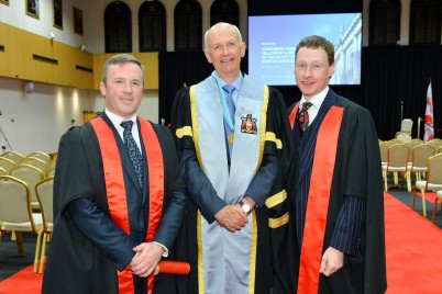 Pictured (l-r) is Prof James Harty (Fellowship of the Faculty of Sports and Exercise Medicine), Prof Cathal Kelly (CEO/Registrar, RCSI) and Dr Declan Bowler (Fellowship of the Faculty of Sports and Exercise Medicine). On Monday 4th July 2016, 510 healthcare professionals graduated with their postgraduate award at the annual RCSI July Fellows, Members & Diplomates Conferring Ceremony held at the College