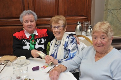 Pictured (l-r) at the annual REACH RCSI Christmas Lunch, held in the College on Thursday 1st December is Sister Hilda, Mary Geoghegan, of Kevin Street and Rita Donoghue, of Cuffe Lane. This tradition has being going on at the College for the past 30 years and marks the beginning of the festive season at RCSI.