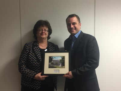 Pictured (l-r) is Professor Hannah McGee, Dean of the Faculty of Medicine & Health Sciences, RCSI, presenting a special print of the College to Dr Hans-Georg Koenig, Lecturer in the Department of Physiology & Medical Physics.  Hans-Georg leaves RCSI at the end of this month after 11 years of excellent service.  We wish him all the very best for his future. 