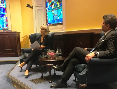 On Thursday 23rd February, Pioneering eye-surgeon and RCSI Alumnus, Sheraz Daya (Medicine, Class of 1984) took to the stage with his former patient, TV presenter & author, Katie Piper for the third of the ‘In conversation with…’ series which showcases RCSI Alumni and other inspiring role models who are front-runners in their field, celebrating those who have been successful as healthcare innovators and global thought-leaders. Mr Daya, a ground-breaking Ophthalmologist & Medical Director of Centre for Sight in the UK, is credited as the surgeon who restored Katie Piper’s vision after her vicious acid attack in 2008. At tonight’s event in RCSI, they will discuss the story of Katie’s recovery, from the viewpoint of both the patient and her surgeon. They will also discuss Mr Daya’s vision for the future of ophthalmic surgery. The event was attended by more than 100 guests 