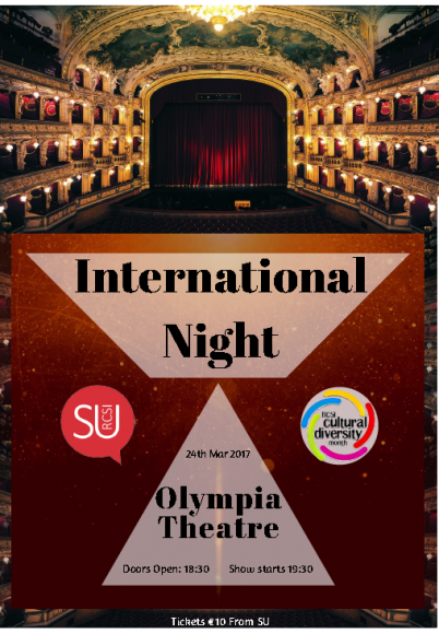 The culmination of a month-long celebration of cultural diversity will take place tomorrow evening, in Dublin’s Olympia Theatre on Friday 24th March, with the 2017 RCSI International Night. Immerse yourself in a night of music and dance and show your support for our students by coming along on the night. To avail of the few remaining tickets email studentservices@rcsi.ie. Doors open at 6.30pm with the event beginning at 7.30pm.This event, one of the most highly anticipated in the College calendar, showcases the culture, traditions, music and dance from our students’ home countries, of which there are more than 60 represented in the RCSI student body. For the first time ever, this annual cultural extravaganza will take place in Dublin’s iconic Olympia Theatre on Dame Street. 