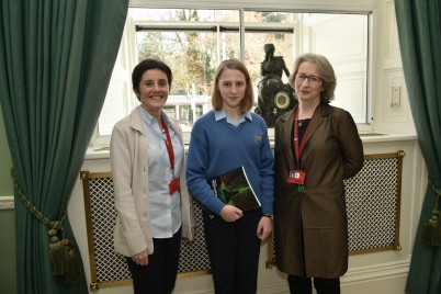 Pictured (l-r) is Prof Niamh Moran (School of Postgraduate Studies), Romy Kolich, Christ King Girls Secondary School, Cork and RCSI Special Category Award Winner at the BT Young Scientist and Technology Exhibition visit and Dr Helena Kelly (School of  Pharmacy). Romy got a chance to present her winning project to RCSI’s Research community as part of Research Day 2017, held in the College on Thursday 9th March. 