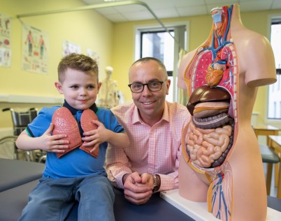 Four year old Alfie Dardis from Stepaside was on hand with Professor Paul McNally, RCSI Associate Professor of Paediatrics & Consultant in Paediatric Respiratory and Sleep Medicine to help announce the first national paediatric Cystic Fibrosis research programme in Ireland between RCSI and the National Children’s Research Centre (NCRC). Read more about this announcement here http://bit.ly/2p0wY7V