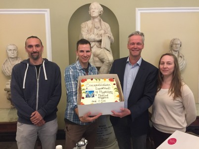 Pictured (l-r) is Dr Tobias Engel, Prof Jochen Prehn, Prof David Henshall and Dr Alice O’Farrell, all of the RCSI Department of Physiology & Medical Physics, who were celebrating a series of successes for the department and the Centre For Systems Medicine recently. The FutureNeuro research centre, led by Prof Henshall, received funding from SFI totalling at over €7 million over 6 years. Dr Engel was successful in receiving almost € 3.5 million for his PurinesDX study, and Prof Annette Byrne (missing from photo) received €3.8 million for the consortium, GLIOTRAIN: which is researching treatments for the form of brain cancer, Glioblastoma. Congratulations to the many members of staff involved in these successes