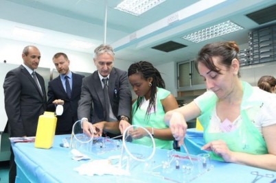 Pictured (L-R) are Dr Christopher Fearne, Minister for Health of Malta; Mr Paul Nolan, Associate Director for International Programmes, Surgical Affairs, RCSI; Mr Predrag Andrejevic, Consultant General Surgeon, Mater Dei Hospital; and two of the course attendees. RCSI’s Department of Surgical Affairs recently delivered the inaugural Intercollegiate Basic Surgical Skills Course in Malta in partnership with the Malta Postgraduate Medical Training Centre (MPMTC) and the University of Malta (UOM). The course was held at UOM and the Mater Dei Hospital. 16 Foundation Year doctors from Malta received instruction in basic surgical techniques during this intensive, two-day course. Senior RCSI faculty – Mr Brian Lane, Mr John Flynn and Mr Peter Naughton – delivered this training with the support of Mr John Furlong (Technician) and a local team including senior faculty and leaders from the MPMTC and technical staff from the UOM. The Minister for Health of Malta, Dr Christopher Fearne (pictured below), visited the course during one of the sessions.  This course is part of a wider collaboration between RCSI, MPMTC and UOM that also includes the delivery of the MRCS Part A Examination.