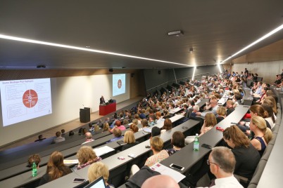 Professor Cathal Kelly, Chief Executive/ Registrar, addresses staff at the Summer 2017 Townhall meeting in the main auditorium of No. 26 York Street. The podcast of the meeting is now available to view from the homepage of the staff portal.