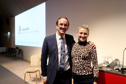 (L-R) Prof Arnie Hill and Joy O’Brien after their discussion on Transplant Surgery as part of the RCSI MyHealth Transition Year Programme. Joy underwent a double lung transplant in 2016 and spoke to students about her life before and after the lifesaving transplant. The RCSI MyHealth Transition Year programme takes place from Monday, 26 February to Friday, 1 March at 26 York Street.