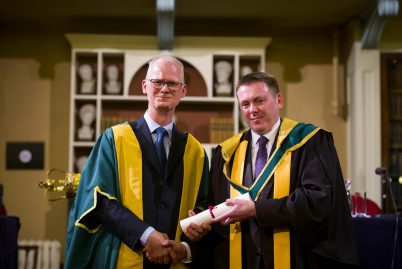 Fergal O’Brien, Professor of Bioengineering and Regenerative Medicine in the Department of Anatomy, Deputy Director for Research & Innovation, and Head of the Tissue Engineering Research Group at RCSI has been elected as a Member of the Royal Irish Academy (RIA), Ireland’s foremost body of experts in the Sciences and Humanities. Pictured: Michael Peter Kennedy, President of the RIA and Prof. Fergal O’Brien.