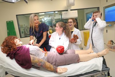 Clodagh Maher, Kate Crowe and Bradley Lawless learn about health and safety from RCSI medical student Ciara Malone. The session took place as part of the REACH RCSI Programme where primary school children from the YMCA Youth Group Aungier Street had the opportunity to learn about fire safety around bonfires and fireworks and find how burns heal and how smoke affects the lungs. 