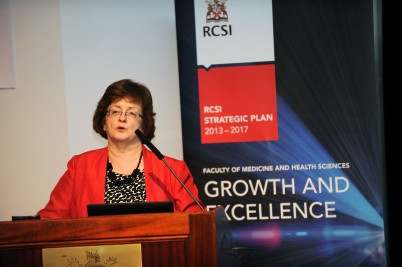 Professor Hannah McGee, Dean of the Faculty of Medicine and Health Sciences, RCSI, addresses the audience at the Launch of the Strategic Plan 2013-2017 in the O'Flanagan Lecture Theatre