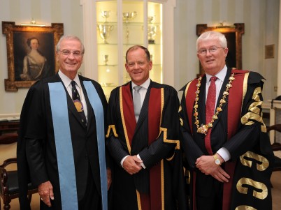 Pictured (l-r) is Dr Brent Eastman, President of the American College of Surgeons; Mr David Moore, RCSI Council Member; and Professor Patrick Broe, RCSI President. 210 healthcare professionals were conferred with postgraduate awards at a conferring ceremony in the Royal College of Surgeons in Ireland (RCSI) on Monday, 1st July 2013.  Dr. Brent Eastman, President of the American College of Surgeons was awarded with the Honorary Fellowship of RCSI.