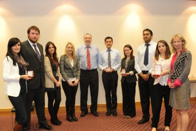 Pictured (l-r) are Bojana Mirkovic (Early Career Investigators Oral Research - The Barnes Medal);  Tristram Hills (Undergraduate Poster); Natalia Rodriguez Alavarez (PhD Scholars Poster);  Aoife McKeon (Front Cover Illustration Abstract Book); Prof Kevin McGuigan, Research Day Academic Coordinator; Yuan-Hsun Chang (Undergraduate Oral Research - The Dr. Harry O’Flanagan Prize), Mary Elizabeth Walsh (Post-graduate Oral Research - The Mundipharma Pharmaceuticals Prize); Ashwanth Ramesh (Post-graduate Poster), Ciara A. O’Dwyer (PhD Scholars Oral Research – The Roche Gold Medal); and Dr Alice Garvey (Health Professions Education Award )