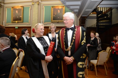 Pictured Christina Noble, Founder of the Christina Noble Children’s Foundation, who was awarded an Honorary Fellowship of the RCSI Faculty of Nursing & Midwifery, with Prof. Patrick Broe, RCSI President.  