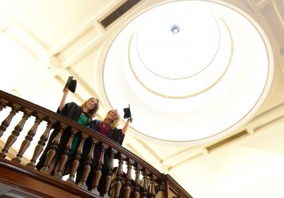 Pictured (l-r) are RCSI pharmacy graduates, lAilbhe Collins and Sharon Sutton after their ceremony on 13th November at the College.