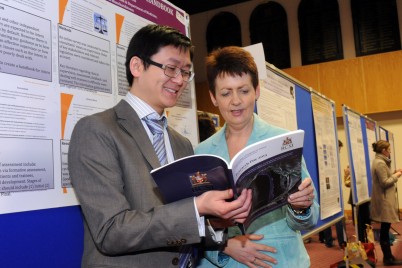 Pictured are Dr Tommy Kyaw Tun and Dr Pauline Joyce, Institute of Leadership at Research Day 2013 which took place on Tuesday, 5th March. More than 300 researchers attended this annual forum which provides RCSI scientists with the opportunity to showcase their most recent research findings. 