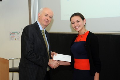 Pictured (l-r) are Professor Cathal Kelly, CEO, RCSI and Irina Babina, PhD Scholars Poster award winner. 