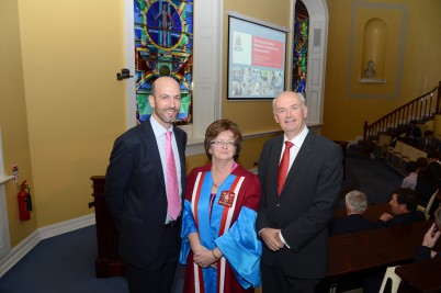 Pictured (l-r) is Professor Conor Murphy, Professor of Opthalmology, RCSI, who delivered the Inaugural Lecture; Professor Hannah McGee, Dean, Faculty of Medicine and Health Sciences, RCSI; and Professor Cathal Kelly, CEO, RCSI. 