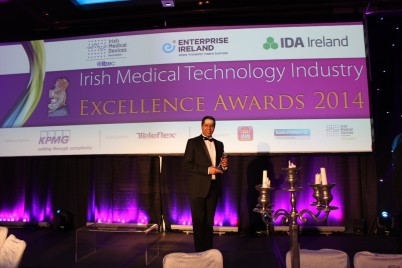 Pictured is Dr Aamir Hameed (Department ofAnatomy) and clinical researcher on the AMCARE project, who was named as first runner up of the Enterprise Ireland Cleveland Clinic Innovation Award at the IMDA/EI/IDA CEO Forum Awards 2014 that took place on Thursday 11th December. Aamir was recognised for a project submitted on a novel method to protect the heart from damage during chemotherapy.