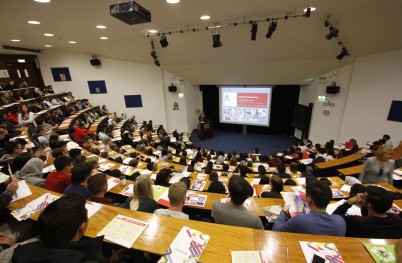 Prof Arnie Hill, Head of RCSI's School of Medicine gives the opening address to new students. This week 484 students will begin their courses in Medicine, Pharmacy and Physiotherapy and get to know their way around the College, while also being introduced to the academic and administrative staff. Orientation Week 2015, which kicks off today, will last until Friday 11th September and will run in tangent with Fresher's Week.