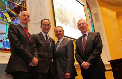 Pictured (l-r) is Professor Cathal Kelly, CEO/Registrar, RCSI; Professor Arnold Hill, Head of School of Medicine, RCSI; Professor Michael Brennan, Professor of Medicine at the Mayo Medical School in Minnesota, USA; and Mr Declan Magee, President, RCSI. On 10th June, Prof Brennan, an alumnus of the College, spoke to an audience of RCSI staff on 'Mayo Medical School Innovations: Preparing Better Rounded Doctors'. 