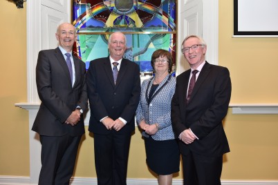 The 2nd Foley Lecture took place in RCSI on 23rd September; the lecture was delivered by Mr Declan Kelly, Former Irish Ambassador to Malaysia. Pictured here (l-r) is Professor Cathal Kelly, CEO / Registrar, RCSI; Mr Declan Kelly; Professor Hannah McGee, Dean of the Faculty of Medicine and Health Sciences, RCSI; and Mr Declan Magee, RCSI President.