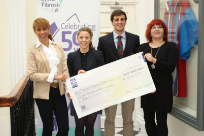 Pictured (l-r) is Corriena Brien, Student Services manager; Rosie Begley, Cystic Fibrosis Ireland; Naude Du Plessis, Student Union President; and Sandra Bonetto, Student Services. On Wednesday 9 October, Naude Du Plessis, Student Union President 2012/13 presented a cheque for €8,500 to Cystic Fibrosis Ireland.  The sum was raised by Naude and his Student Union team during their reign.  Each year, the RCSI Student Union adopt a charity and hold events and activities during the year to raise funds on their behalf. 