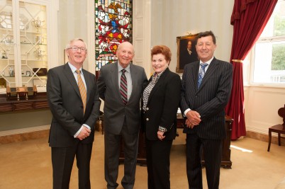 RCSI welcomed back Dr Alfred Mutchnik MD, the first Canadian to be enrolled at RCSI, on a visit to the College on 5th June. Pictured (l-r) is Mr Declan Magee, President, RCSI; Dr Alfred Mutchnik (Class of 1953); Mrs Beverly Mutchnik; Professor John Hyland, Vice-President, RCSI