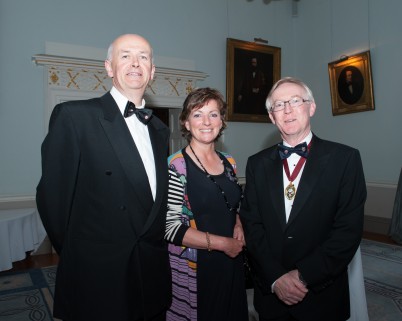 Pictured at the June Council Dinner is Prof Cathal Kelly, CEO/Registrar, RCSI; Ms Ruth Kelly and Mr Declan J. Magee, RCSI President. The dinner was hosted by Mr Declan Magee, who was elected as President of RCSI on 4th June 2014