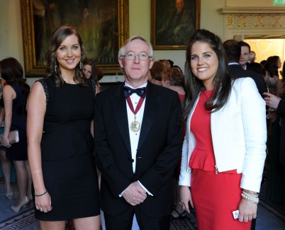 Pictured at the Conferring Dinner on 4th June is RCSI Vice-President, Mr Declan Magee (centre) with RCSI students (l-r) Deirdre Horan and Alison Deasy.