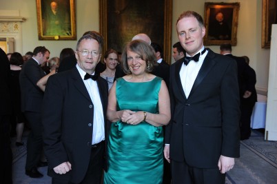 Pictured (l-r) at the June Conferring Dinner are Oliver O'Flanagan, Media Services; Professor Teresa Pawlikowska, Centre for Health Promotion; and Aidan Healy, SARA