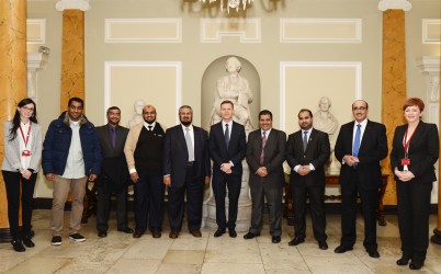 Official delegations from two Medical Cities from the Kingdom of Saudi Arabia  - KAMC and PMMC- visited RCSI last week. Pictured are the two delegations with RCSI Surgical Affairs, Surgery International staff (L to R) Aina Artola, Paul Nolan and Brenda Farrell.