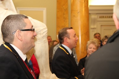 Pictured (l-r) is Frank Donegan and Bryan Sheils, giving a guided tour of RCSI to members of the public at Culture Night 2014. On 19th September RCSI opened its doors to hundreds of members of the public at the College on St. Stephen’s Green as part of Culture Night. Two historic tours of RCSI took place either side this talk. 