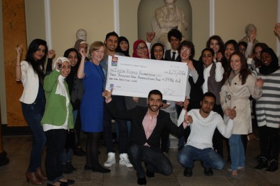 Pictured is Prof Celine Marmion (centre in blue) with Foundation Year students, and members from the Irish Hospice Foundation (IHF), who completed an elective component under Celine’s supervision as part of their module on professionalism. Students had to raise funds for the IHF as well as raising awareness of the importance of palliative care. Through creative fund-raising initiatives held in RCSI, they raised €3,984.62 which was recently presented to Marie Lynch, IHF Programme Development Manager (holding cheque on the right hand side). The IHF has confirmed that this donation will contribute to their Nurses for Nightcare Programme providing ‘13 nights of comfort, care and reassurance for those nearing the end of life and their families’.