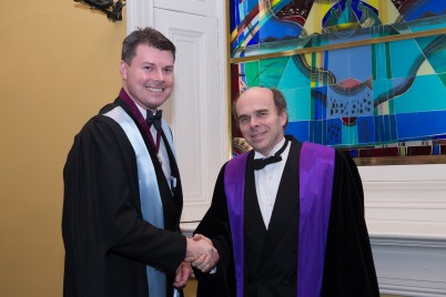 Outgoing Biological Society President Professor Peter Conlon (pictured right) handed over the chain of office to Professor James Paul O’Neill, Professor of Otolaryngology, Head and Neck Surgery at RCSI, officially marking the commencement of his term as President of the Biological Society at the 83rd Biological Society Inaugural Meeting. The Biological Society is the oldest student society in RCSI and the event was organised by students from the Biological Society Committee with assistance from the RCSI Student Services team. 