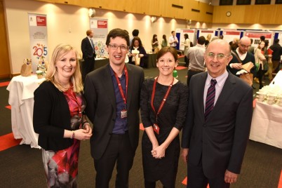 Pictured are the coordinators of Research Day 2015 which took place on Thursday 12th March (l-r) Stephanie O'Connor, Dr Gianpiero Cavalleri (academic coordinator) and Cathy O’Byrne, with Professor Ray Stallings, Director of Research. The event which showcases the research taking place at RCSI was attending by more than 300 researchers throughout the day-long event.