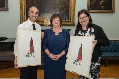 Dr Sarah O'Neill and Mr Billy Cahill have been named as this year's winners of the Dean's Award. The announcement was made at the annual Faculty of Medicine and Health Sciences Dinner, which took place on Friday, 16th October. Dr Sarah O'Neill, Molecular & Cellular Therapeutics (MCT), received the Academic Award while Mr Billy Cahill, Estate and Support Services, was the recipient of the Support Award. Billy and Sarah are pictured above (l-r) with Professor Hannah McGee, Dean of the Faculty of Medicine and Health Sciences, RCSI