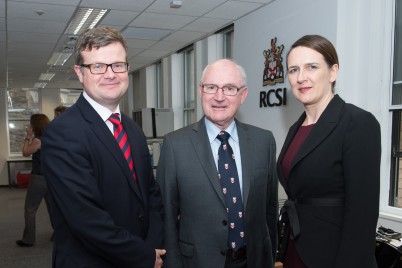 RCSI has launched a pioneering new faculty, the Faculty of Postgraduate Surgical Educators to maximise the quality and value of postgraduate surgical education in Ireland. The Faculty will work to increase the profile and recognition of surgical education and training and to ensure that excellence in surgical training equates to excellence and safety in patient care. Pictured at the launch is Kieran Tangney, Brian Lane & and Leonie Heskin