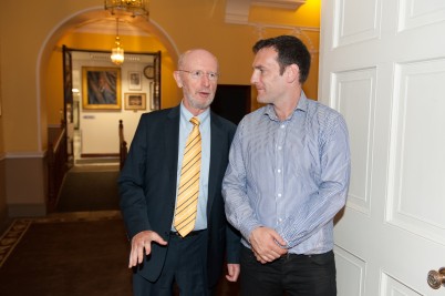 Pictured (l-r) is Don Thornhill, RCSI; and Tommy Bergin, Dublin YMCA at the Skillet initiative at the Royal College of Surgeons in Ireland (RCSI).  Skillet is a pop-up restaurant initiative by YMCA, hosted by unemployed, Dublin inner-city young adults, where they are trained to host their own one-night only, pop-up restaurant. Not only were they trained by Dublin’s finest chefs, but they learned how to do front-of-house service. In the process the participants will also experience the thrill of working as a team, being creative and getting a job well done. The REACH RCSI programme is a partner of this initiative 