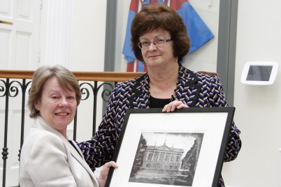 Pictured (l-r) is Noreen Shankey and Professor Hannah McGee, Dean of the Faculty of Medicine and Health Sciences, RCSI. This week staff and students at RCSI said a fond farewell to Noreen Shankey, Pastoral Care & Chaplaincy, who leaves after seven years at the College.  Noreen will be missed by students and staff alike and we wish her the best for her future