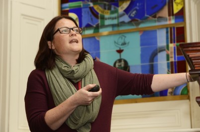 Pictured in Meadhbh Murphy (RCSI Heritage Collections) speaking to a group of secondary school students from Presentation School, Warrenmount and CBS Westland Row, Dublin. The students were invited to explore artefacts and documents from the RCSI archives at a ‘show and tell’ session as part of the national ‘Explore Your Archives’ campaign. The RCSI Heritage Collections holds over 890 linear metres of archives, 6,000 pamphlets, 2,000 medical instruments, 1,000 antique furnishings and 600 antiquarian books and is continuously growing. 